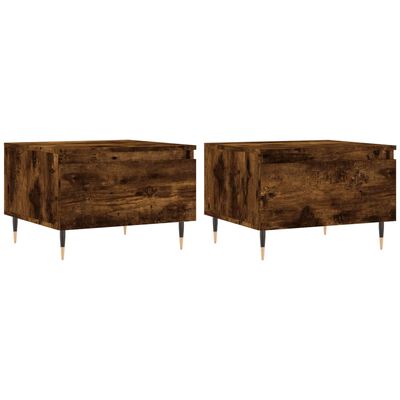 vidaXL Coffee Tables 2 pcs Smoked Oak 50x46x35 cm Engineered Wood