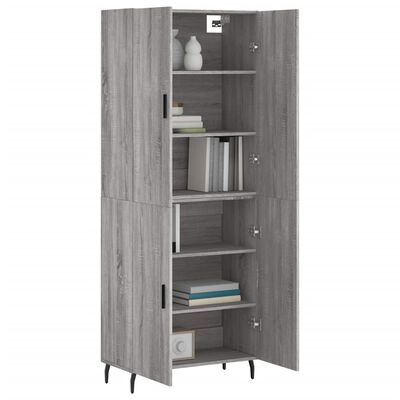 vidaXL Highboard Grey Sonoma 69.5x34x180 cm Engineered Wood