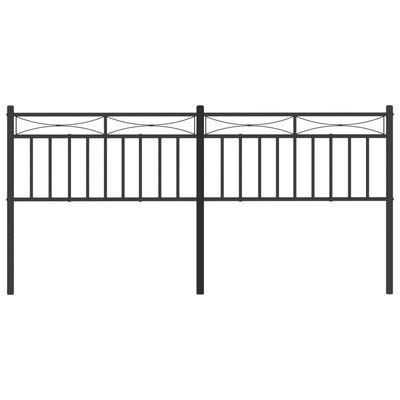 vidaXL Metal Headboard Black 193 cm