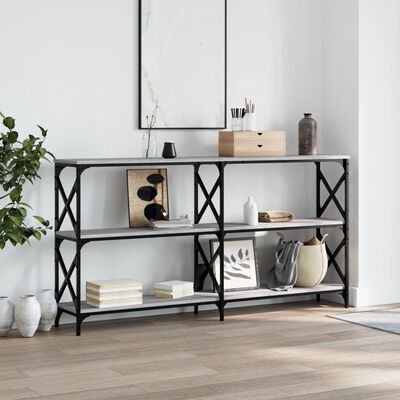 vidaXL Console Table Grey Sonoma 156x28x80.5 cm Engineered Wood