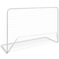 vidaXL Football Goal with Net 182x61x122 cm Steel White