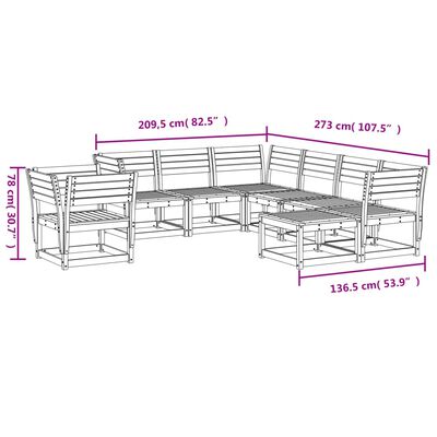 vidaXL 8 Piece Garden Lounge Set Solid Wood Douglas