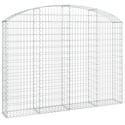 vidaXL Arched Gabion Basket 200x30x140/160 cm Galvanised Iron