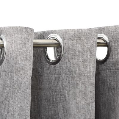 vidaXL Linen-Look Blackout Curtains with Grommets 2pcs Grey 140x245cm