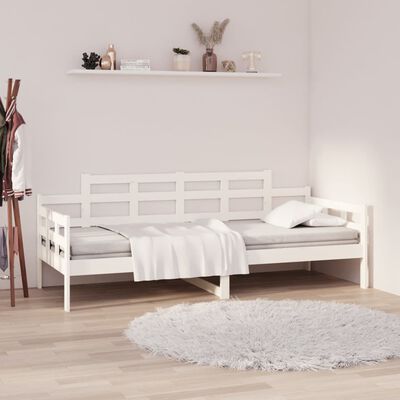 vidaXL Day Bed without Mattress White Solid Wood Pine 90x190 cm Single