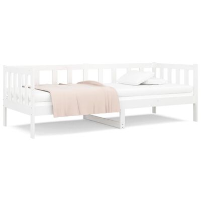 vidaXL Day Bed without Mattress White 90x190 cm Single Solid Wood Pine