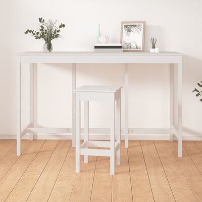 vidaXL Bar Table White 180x80x110 cm Solid Wood Pine