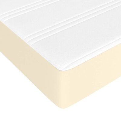 vidaXL Pocket Spring Bed Mattress Cream 140x190x20 cm Faux Leather