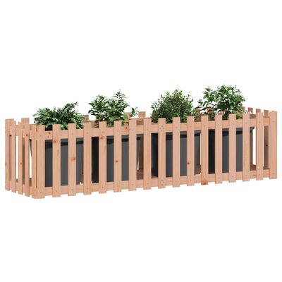 vidaXL Garden Raised Bed with Fence Design 200x50x50 cm Solid Wood Douglas