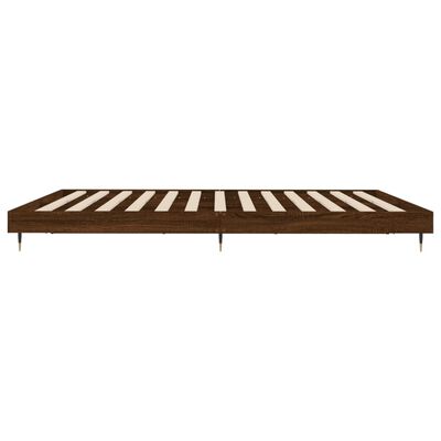 vidaXL Bed Frame without Mattress Brown Oak 120x200 cm Engineered Wood