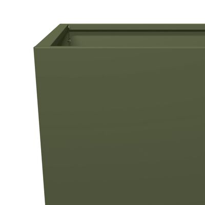 vidaXL Garden Planters Olive Green 2 pcs 45x45x75 cm Steel