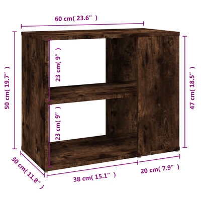 vidaXL Side Cabinet Smoked Oak 60x30x50 cm Engineered Wood