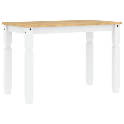 vidaXL Dining Table Corona White 112x60x75 cm Solid Wood Pine