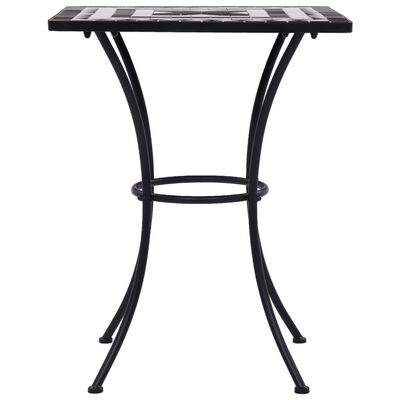 vidaXL 3 Piece Mosaic Bistro Set Ceramic Tile Black and White