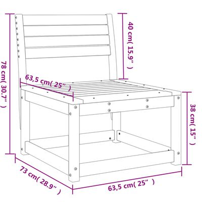 vidaXL Garden Sofa Solid Wood Douglas