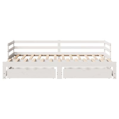 vidaXL Daybed with Trundle and Drawers without Mattress White 90x190 cm Single