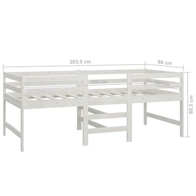 vidaXL Bed Frame without Mattress White 90x200 cm Solid Wood Pine