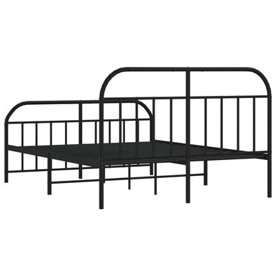 vidaXL Metal Bed Frame without Mattress with Footboard Black 183x213 cm