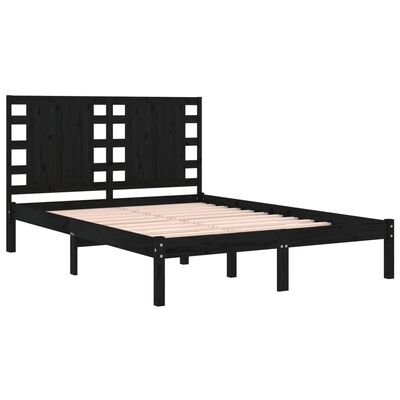 vidaXL Bed Frame without Mattress Black 120x200 cm Solid Wood Pine