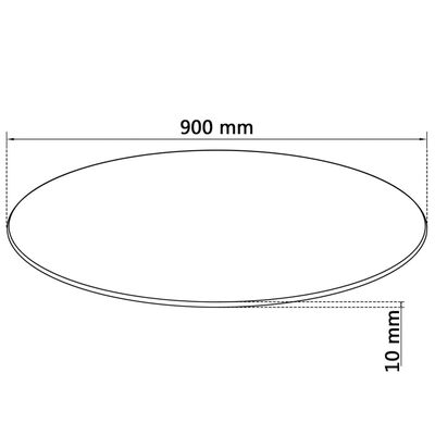 vidaXL Table Top Tempered Glass Round 900 mm