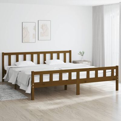 vidaXL Bed Frame without Mattress Honey Brown Solid Wood 200x200 cm