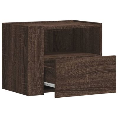 vidaXL Wall-mounted Bedside Cabinet Brown Oak 45x30x35 cm