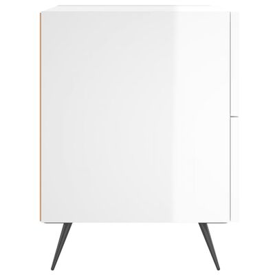 vidaXL Bedside Cabinets 2 pcs High Gloss White 40x35x47.5 cm Engineered Wood