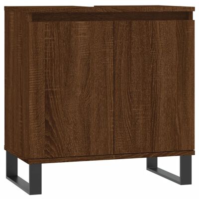 vidaXL 3 Piece Bathroom Furniture Set Brown Oak Engineered Wood