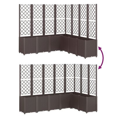 vidaXL Garden Planter with Trellis Brown 160x160x140 cm PP