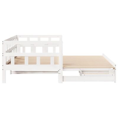 vidaXL Daybed with Trundle and Drawers without Mattress White 90x190 cm Single