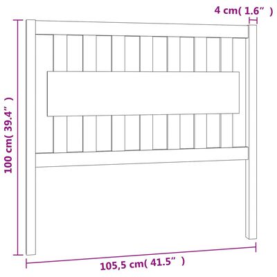 vidaXL Bed Headboard White 105.5x4x100 cm Solid Wood Pine