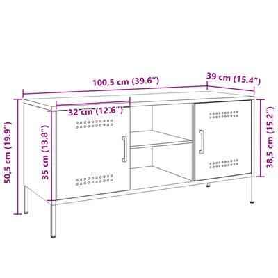 vidaXL TV Cabinet Mustard Yellow 100.5x39x50.5 cm Steel