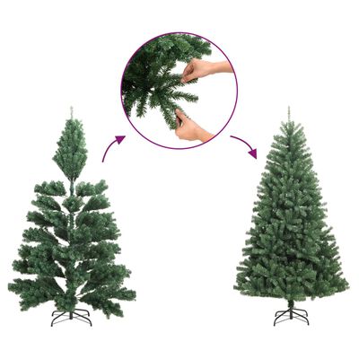 vidaXL Artificial Slim Christmas Tree 150 LEDs 120 cm