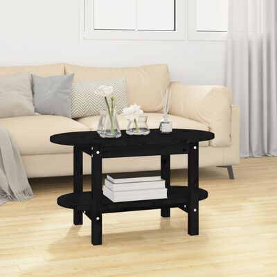 vidaXL Coffee Table Black 80x45x45 cm Solid Wood Pine