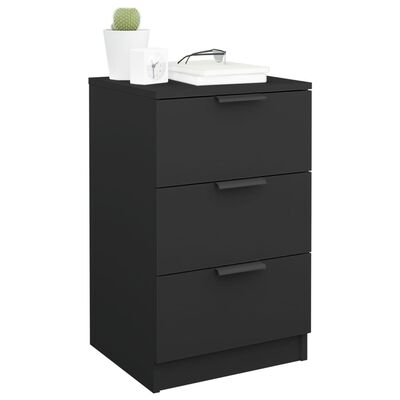 vidaXL Bedside Cabinet Black 40x36x65 cm