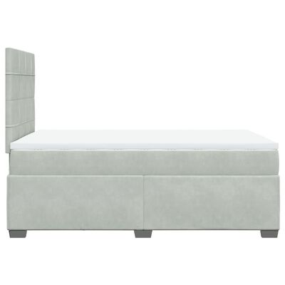 vidaXL Box Spring Bed with Mattress Light Grey 120x200 cm Velvet