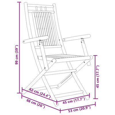 vidaXL 3 Piece Bistro Set Bamboo