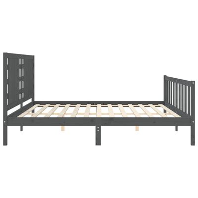 vidaXL Bed Frame without Mattress Grey 200x200 cm Solid Wood Pine