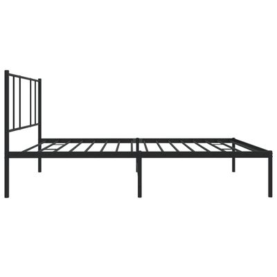 vidaXL Metal Bed Frame without Mattress with Headboard Black 90x200 cm