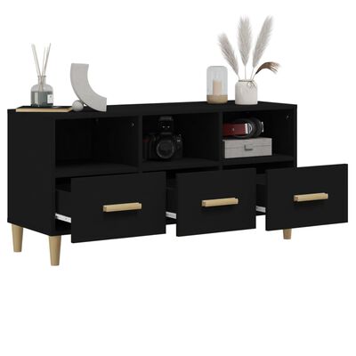 vidaXL TV Cabinet Black 102x36x50 cm Engineered Wood