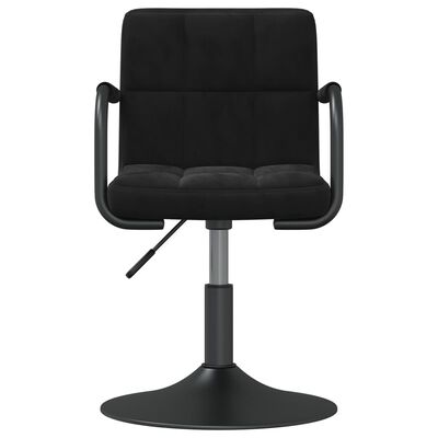 vidaXL Swivel Dining Chairs 2 pcs Black Velvet