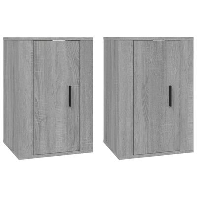 vidaXL Wall Mounted TV Cabinets 2 pcs Grey Sonoma 40x34.5x60 cm