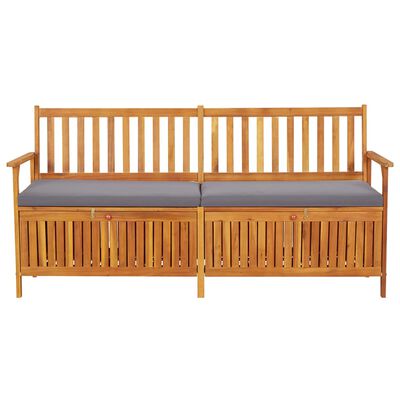 vidaXL Storage Bench with Cushion 170 cm Solid Wood Acacia