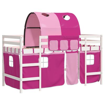 vidaXL Kids' Loft Bed with Tunnel without Mattress Pink 80x200 cm