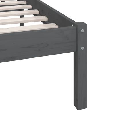 vidaXL Bed Frame without Mattress Grey Solid Wood 200x200 cm