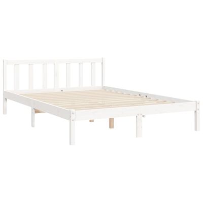 vidaXL Bed Frame without Mattress White 140x190 cm Solid Wood Pine