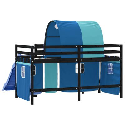 vidaXL Kids' Loft Bed with Tunnel without Mattress Blue 80x200 cm