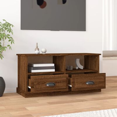 vidaXL TV Cabinet Brown Oak 93x35.5x45 cm Engineered Wood