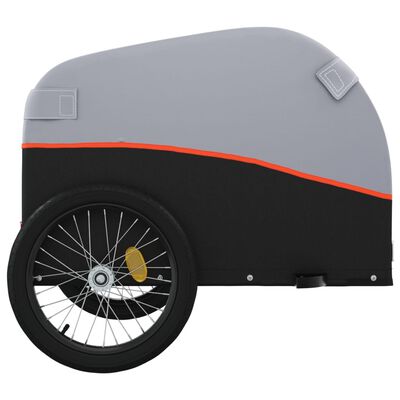 vidaXL Bike Trailer Black and Orange 45 kg Iron