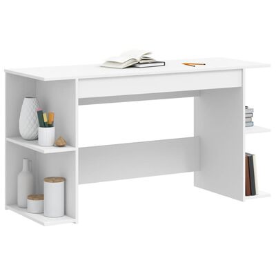 vidaXL Desk White 140x50x75 cm Engineered Wood